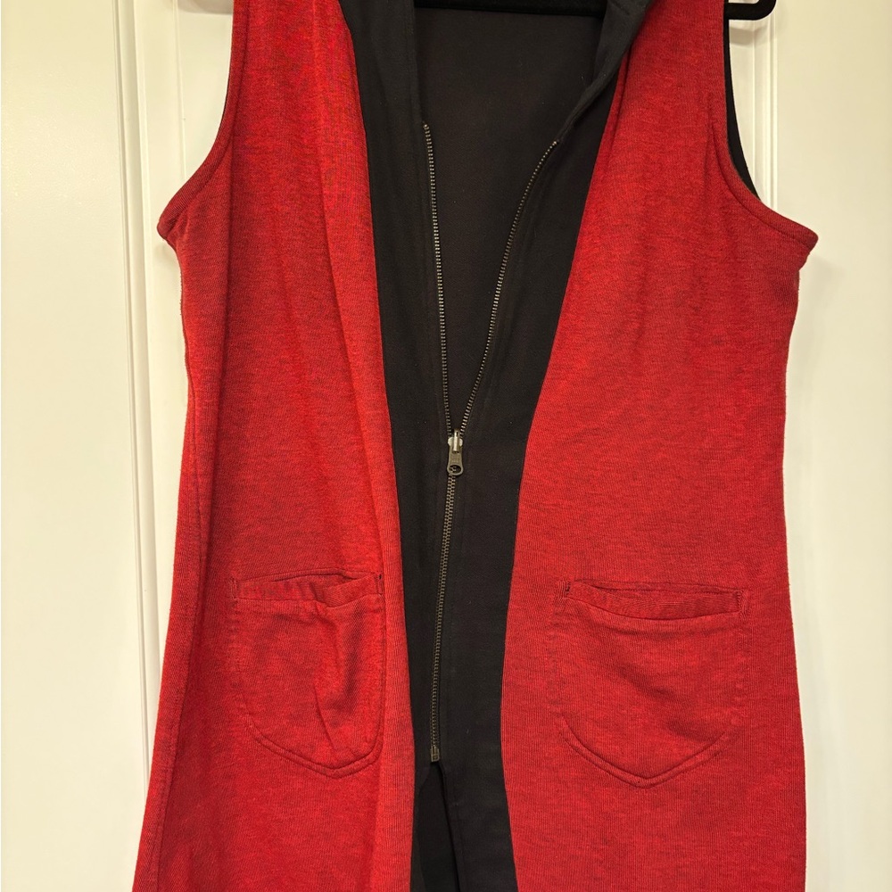 Red and Black Sleeveless Vest
